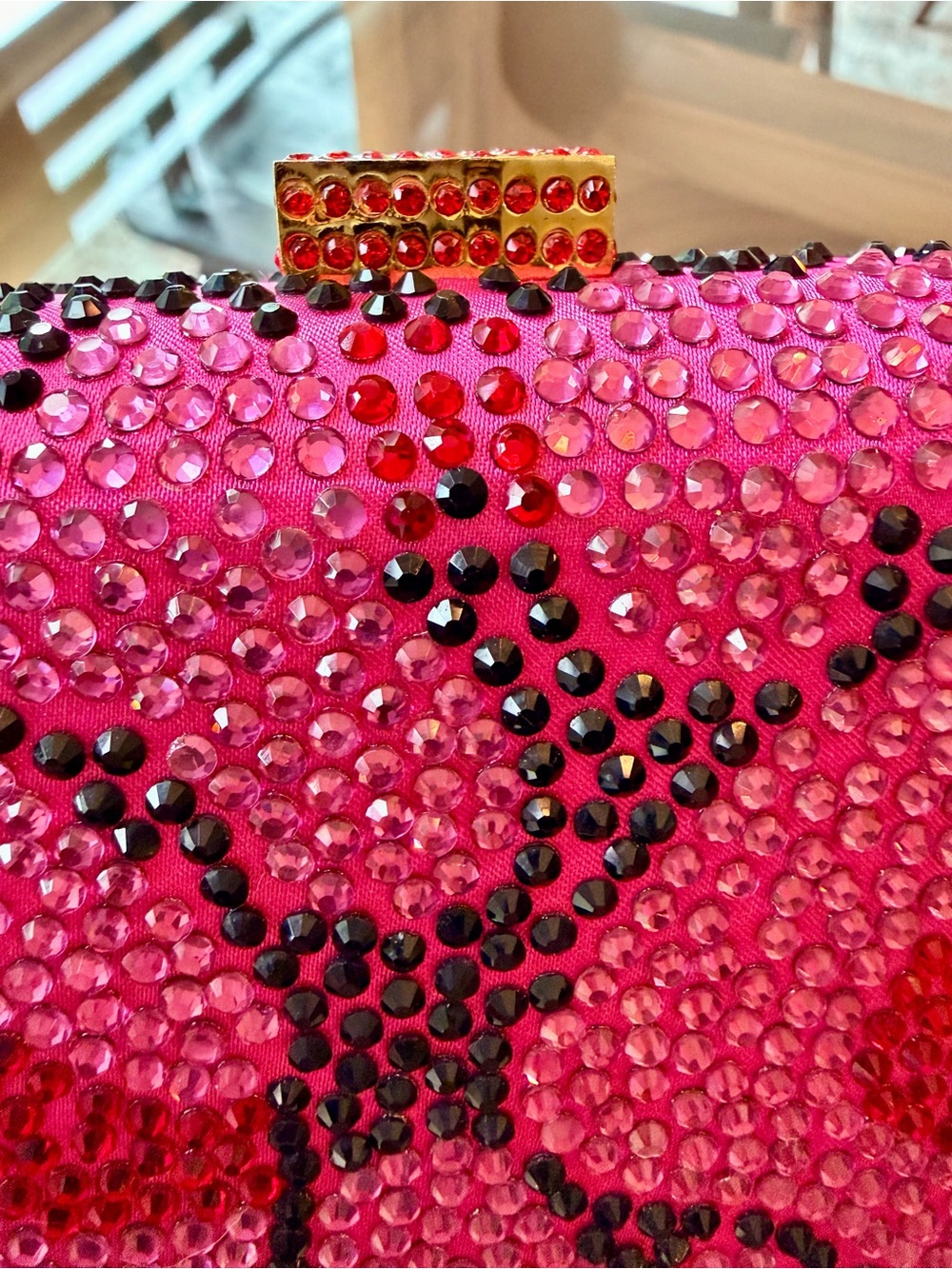 Serpui Marie Pink Crystal Rhinestone Leopard Clutch - Picture 7 of 13